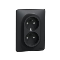 zásuvka Sedna Design 2-nás. bezskrutk. antracit